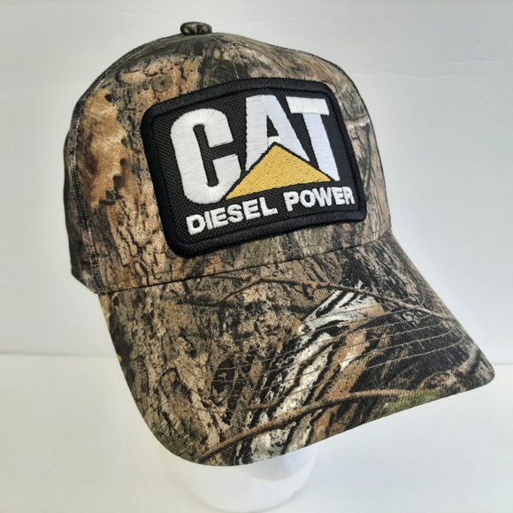 Cat Diesel Power Embroidered Patch Camouflage Mesh Snapback Hat Cap - Picture 3 of 5